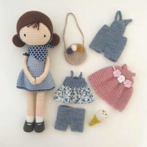 Receita Boneca Troca de Roupa amigurumi