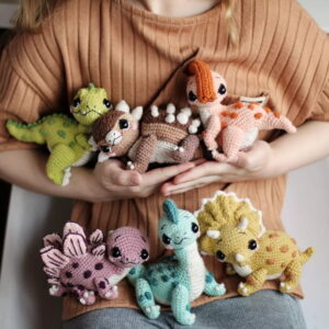 Receita 6 Dinossauros Amigurumi