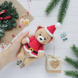 Receita Urso de Natal Amigurumi