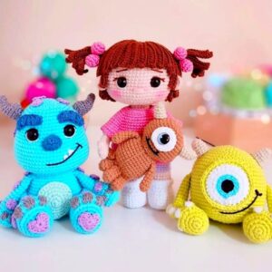 Receita Boo,sulley e mike Amigurumi