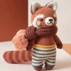 Receita Panda vermelho Amigurumi