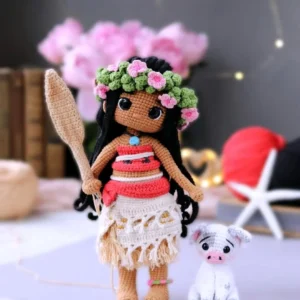Receita Moana e Porco Amigurumi