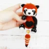 Receita Panda Vermelho Amigurumi