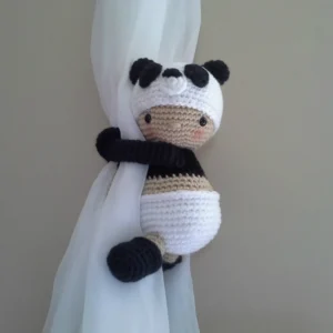 Receita Panda Segura Cortina Amigurumi