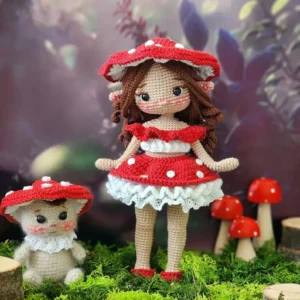 Receita Boneca Cogumelo Amigurumi