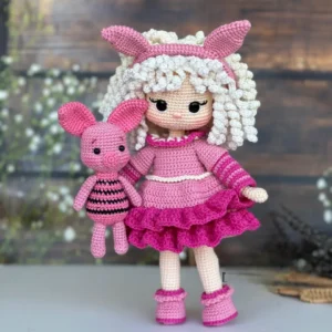 Receita Boneca e Porco Amigurumi