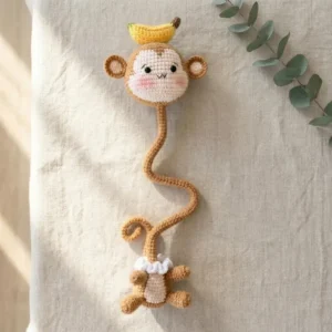 Receita Prendedor de bolsa Macaco Amigurumi