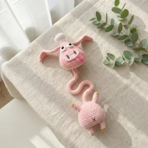 Receita Prendedor de bolsa Porco Amigurumi
